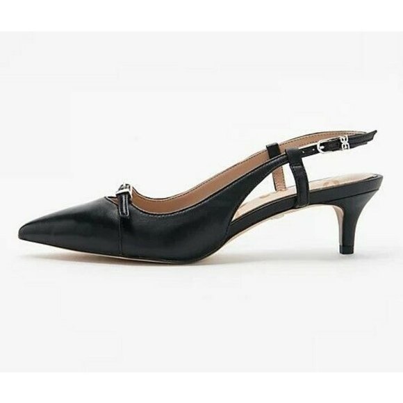 Sam Edelman Leather Slingback Pumps Denia Black Heels Shoes Women sz 5 NEW - Picture 3 of 7